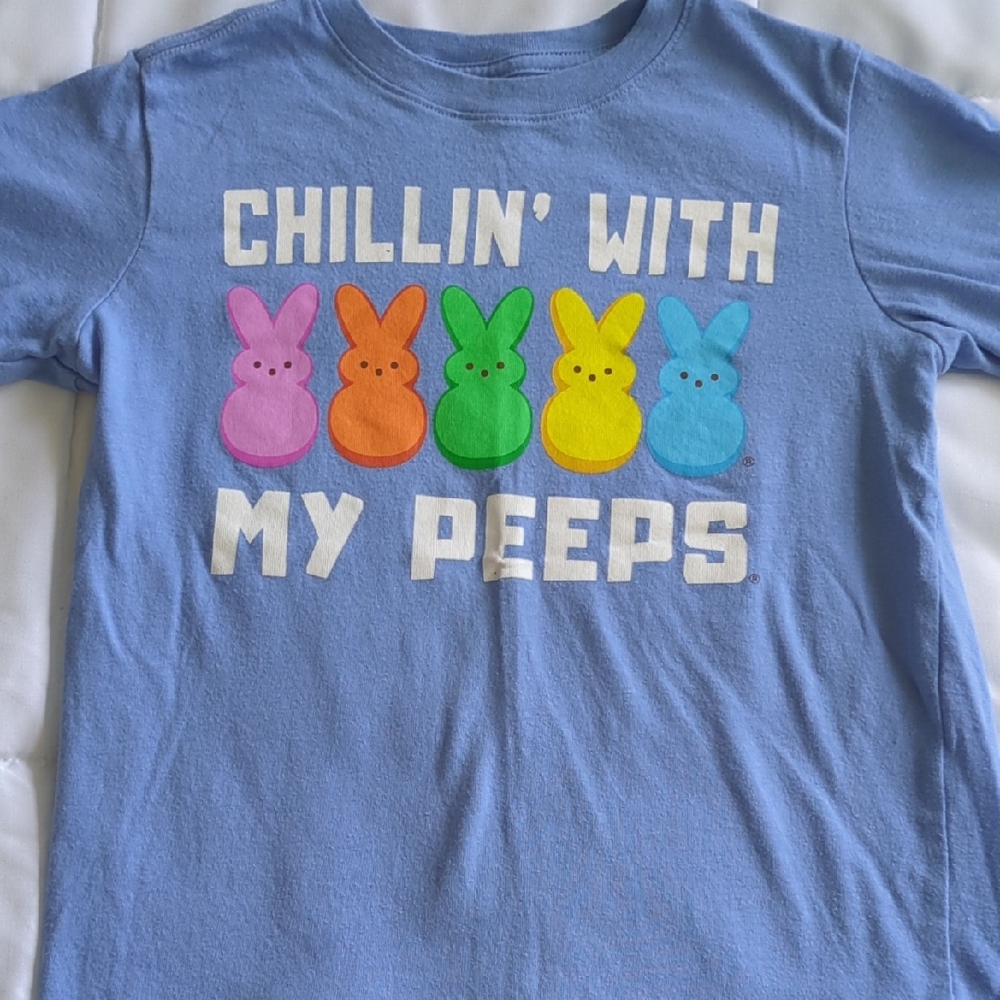 Kids "Chillin' With My Peeps" Graphic Tee - Light Blue